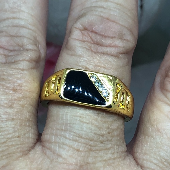 18k Yellow African Ore Gold Filled Gent’s Ring - Picture 9 of 10